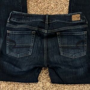 American Eagle Outfitters Blue Boot Cut Jeans with Indigo Wash